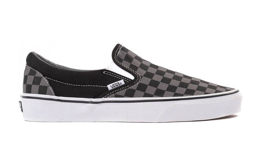 Vans Classic Slip-On Sneakers Black and Gray checkerboard pattern Kids 1.5